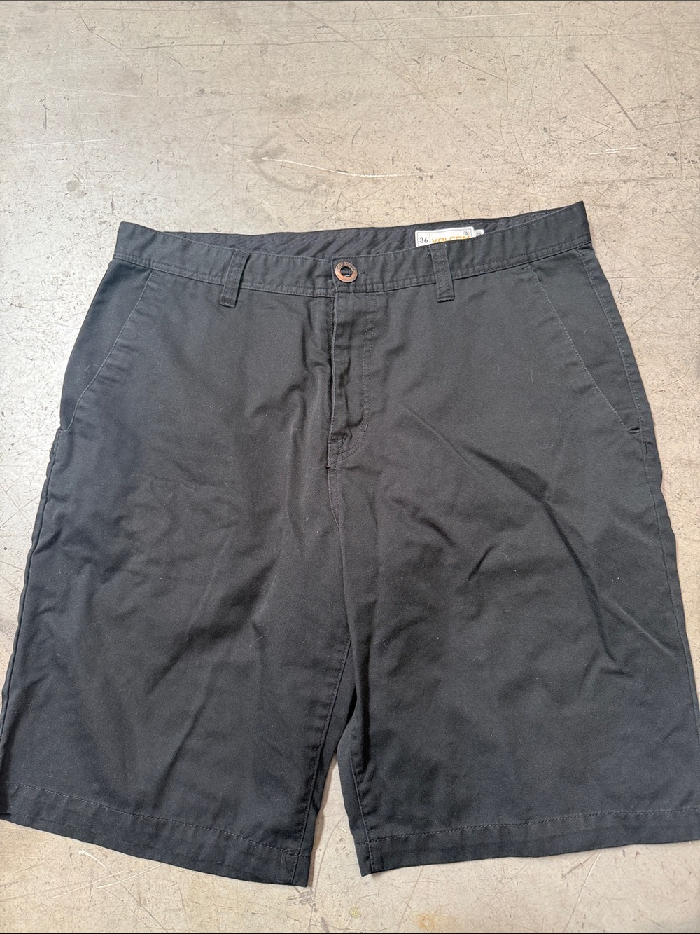 Volcom Black Flat Front Men's Shorts
